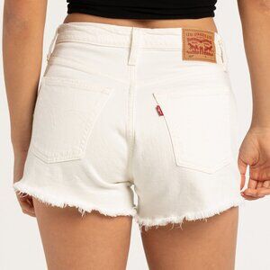 Levi's White 501 Jean Shorts | High-Waisted | Button Fly